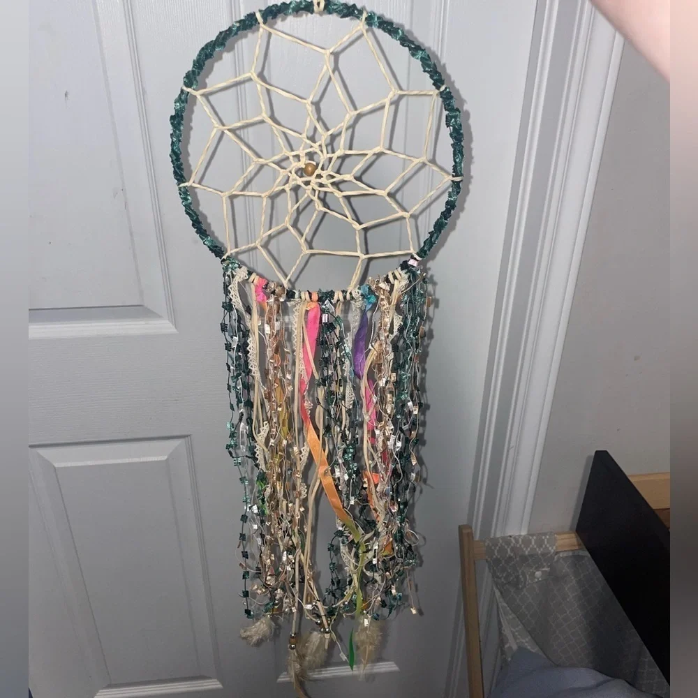 Boho Dreamcatcher Multicolored Ribbons Wall Decor Macrame Art